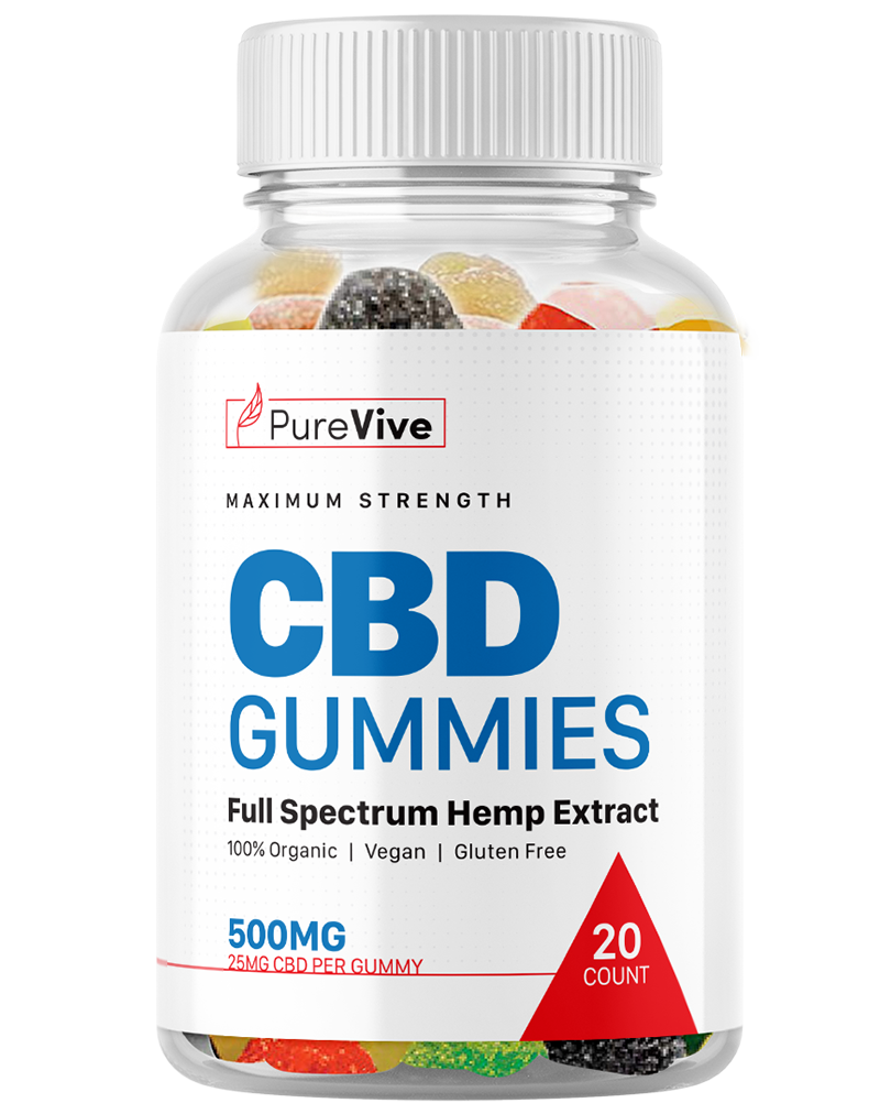 PureVive full-spectrum CBD gummies bottle