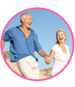 Active older couple walking outdoors